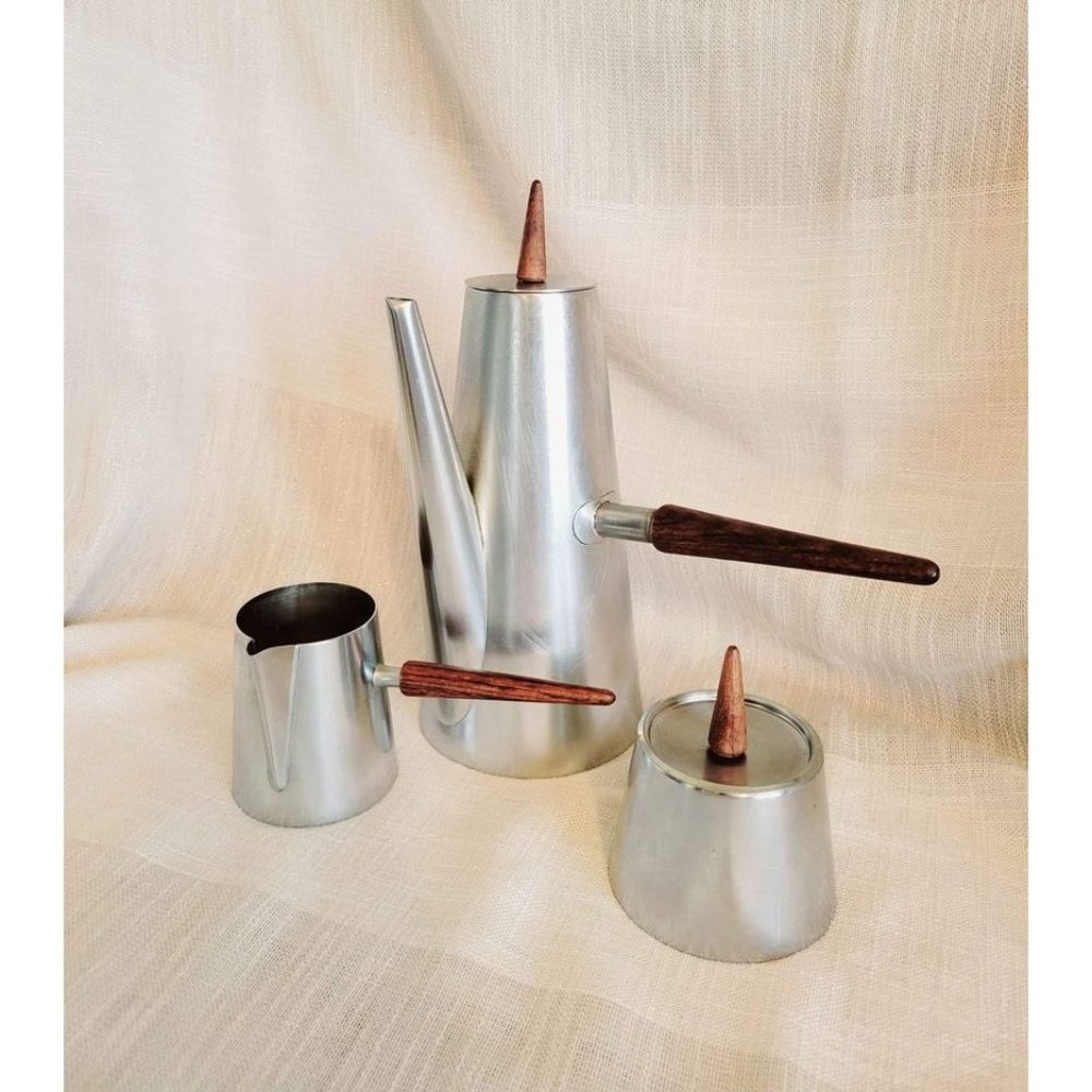 Vintage MCM Kalmar Italy Stainless Steel Coffee Set